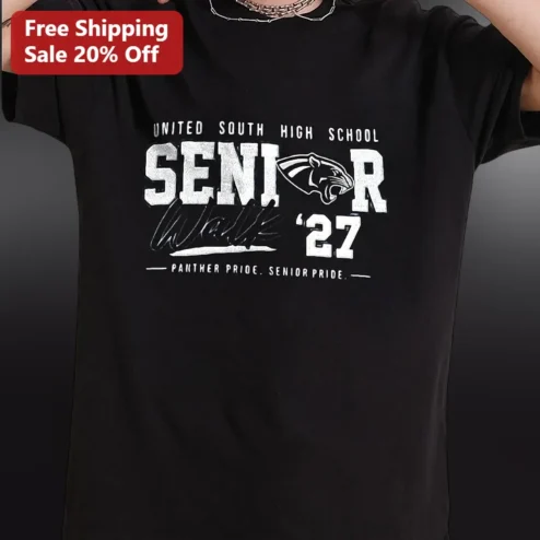 Panther Pride Senior Pride Tee Class of 2027 High School Senior Night Gift Distressed Varsity Style