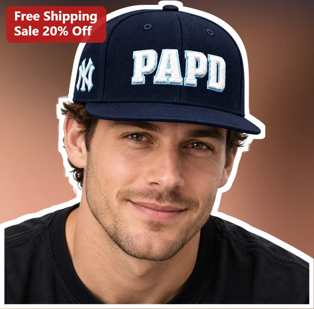 PAPD Hat Penn Badgley Joe Goldberg You Netflix Fan Baseball Cap Navy Chenille Lettering