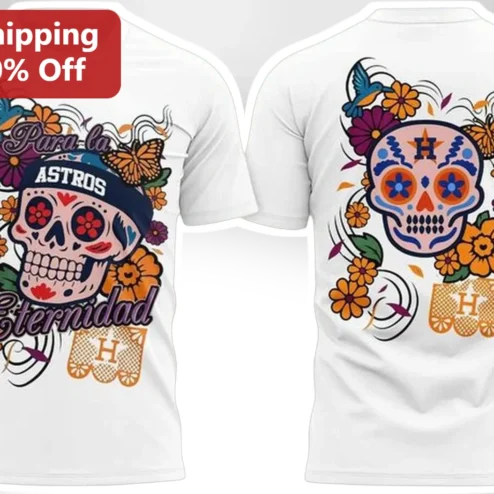 Para La Eternidad Day Of The Dead Sugar Skull Baseball Tee