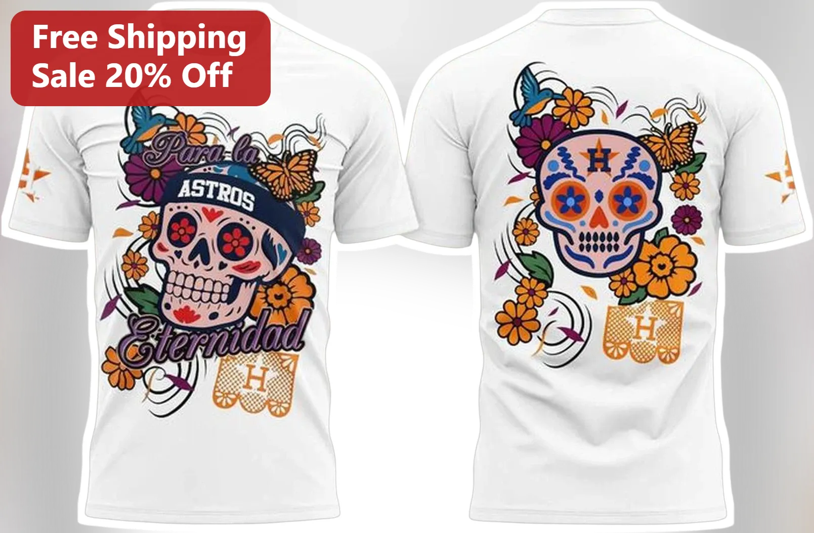 Para La Eternidad Day Of The Dead Sugar Skull Baseball Tee