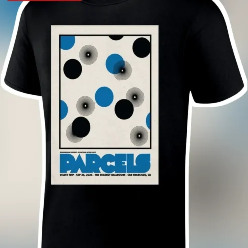Parcels Tee Retro Concert Poster Graphic T-Shirt Indie Band Merch