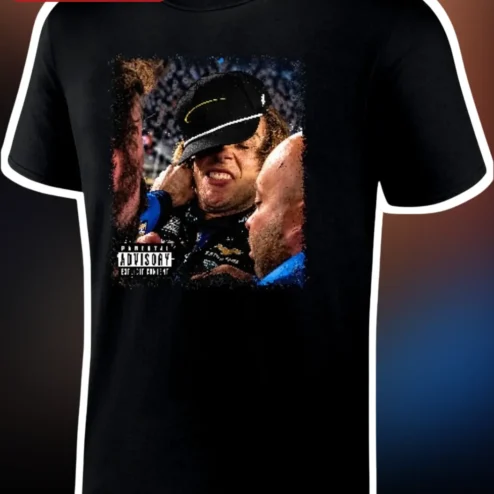 Parental Advisory Explicit Content Joey Logano NASCAR Victory Tee