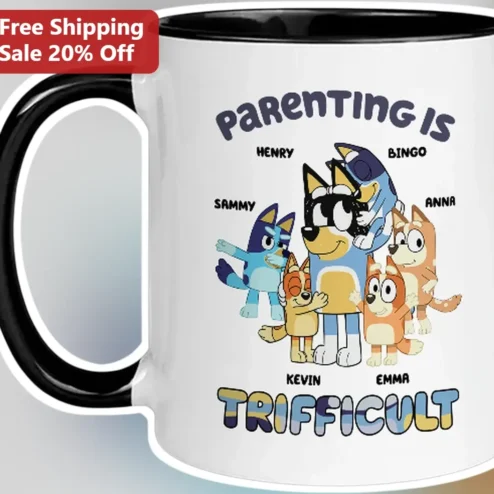 Parenting Is Trifficult Mug Funny Bluey Inspired Gift For Parents