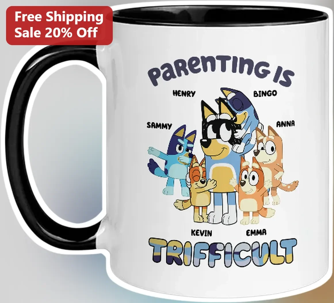 Parenting Is Trifficult Mug Funny Bluey Inspired Gift For Parents