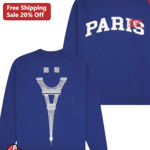 Paris Sweatshirt Eiffel Tower Graphic Streetwear Crewneck, France Souvenir Pullover for Women and Men