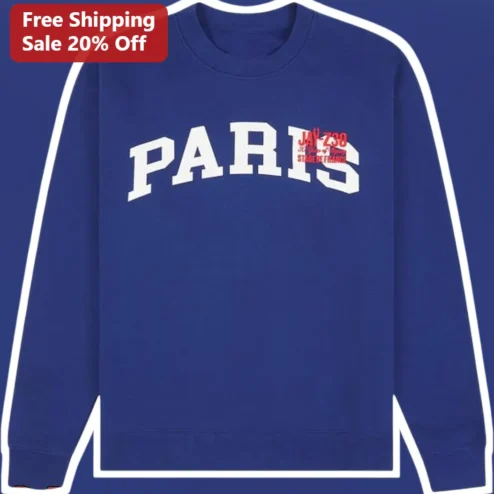 PARIS Sweatshirt Jay-Z Vintage Collegiate Graphic Crewneck Navy Streetwear Gift