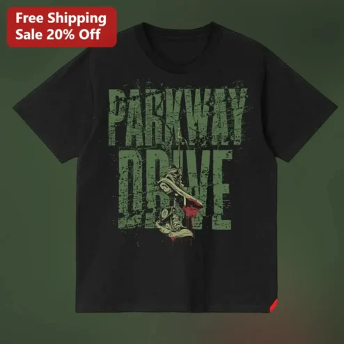 Parkway Drive Distressed Sneakers Graphic Tee Australian Metalcore Band Merch