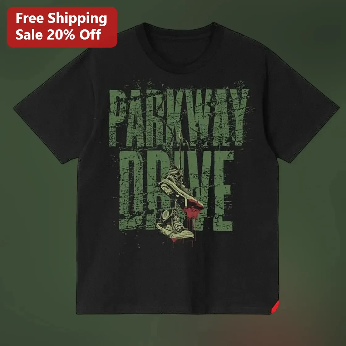 Parkway Drive Distressed Sneakers Graphic Tee Australian Metalcore Band Merch