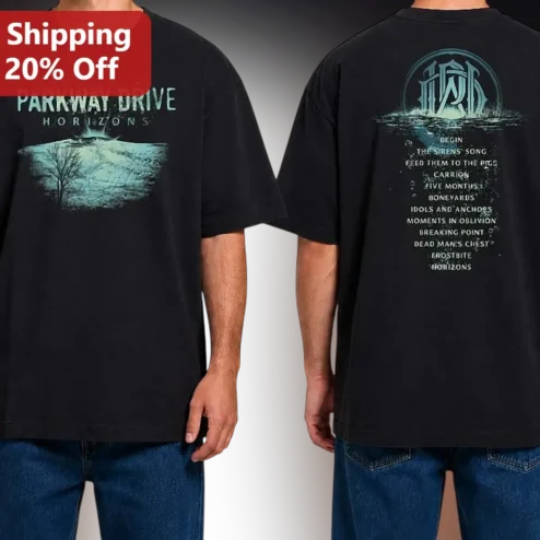 Parkway Drive Horizons Album Art Graphic Tee Metalcore Band Merch