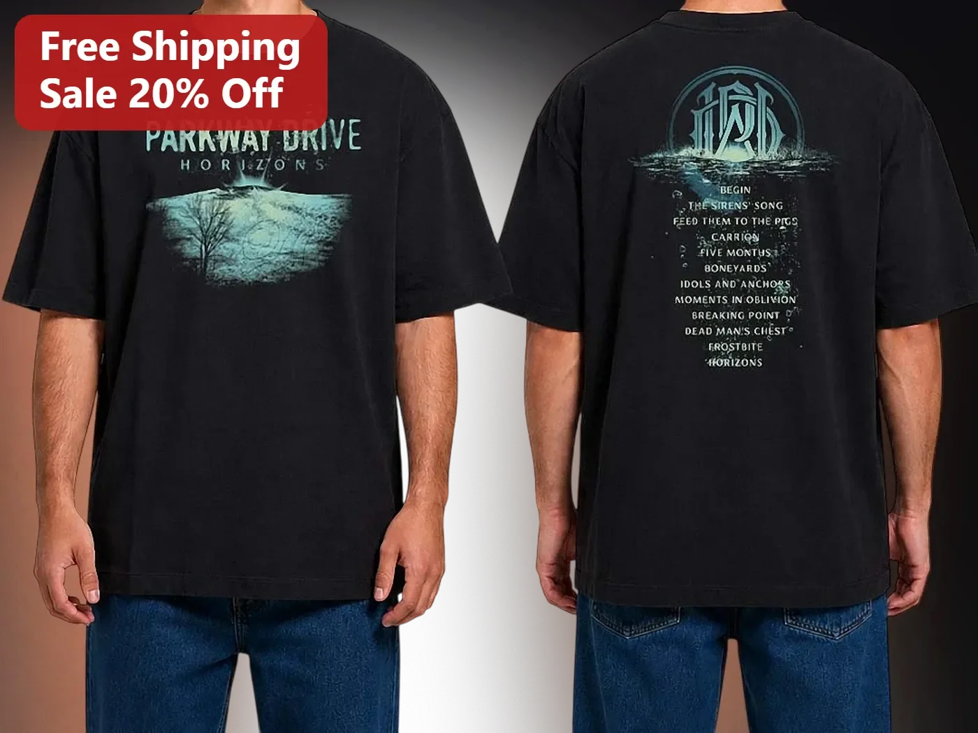 Parkway Drive Horizons Album Art Graphic Tee Metalcore Band Merch