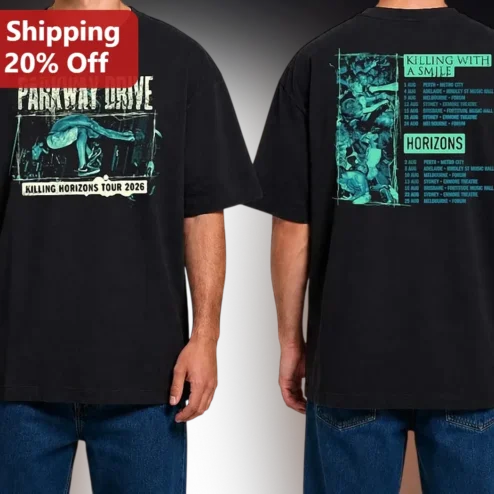 Parkway Drive Killing Horizons Tour 2026 Graphic Tee Metalcore Band Merch Vintage Style