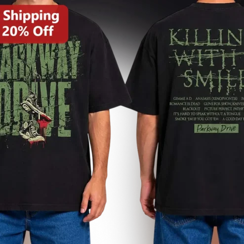 Parkway Drive Killing With A Smile Tee Australian Metalcore Band Shirt