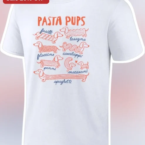 Pasta Pups Funny Dachshund Wiener Dog Graphic Tee Gift for Dog Moms and Foodies