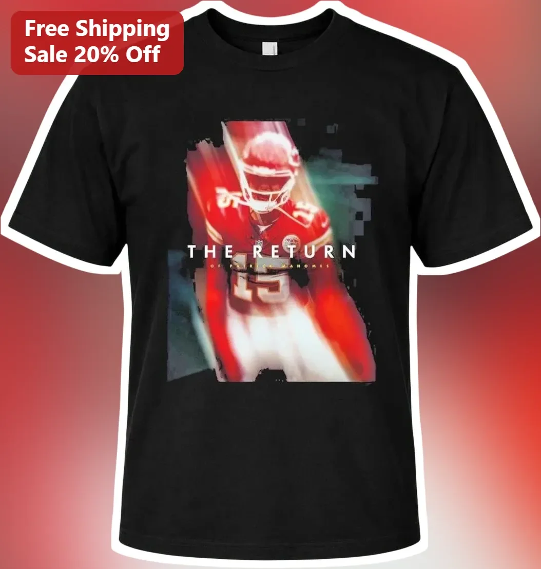 Patrick Mahomes The Return Glitch Art Graphic Tee Kansas City Chiefs NFL Fan Apparel