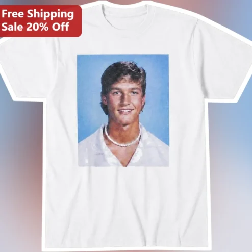 Patrick Swayze Vintage Yearbook Photo Graphic Tee Retro 80s Heartthrob Actor Shirt
