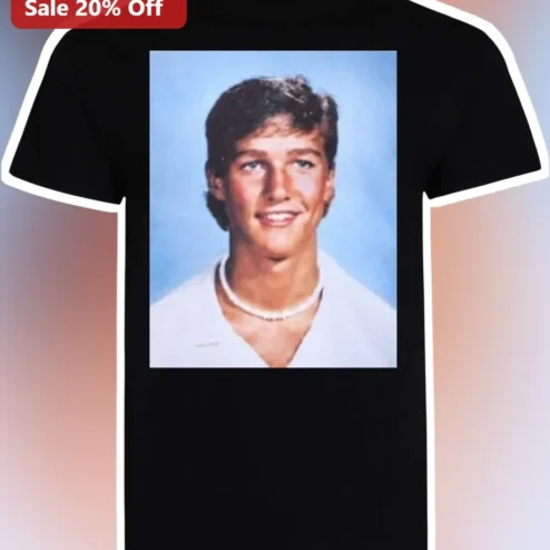 Patrick Swayze Vintage Yearbook Portrait Graphic Tee Retro 80s Icon Actor Shirt