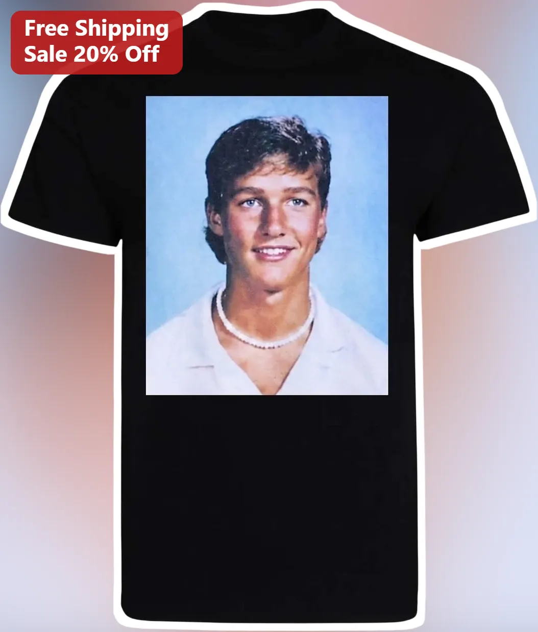 Patrick Swayze Vintage Yearbook Portrait Graphic Tee Retro Actor Gift