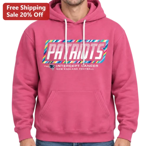 Patriots Intercept Cancer New England Football Hoodie NFL Breast Cancer Awareness Pink Pullover