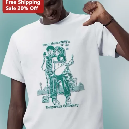 Paul McCartney Temporary Secretary Retro Synthpop Graphic Tee for Music Fans