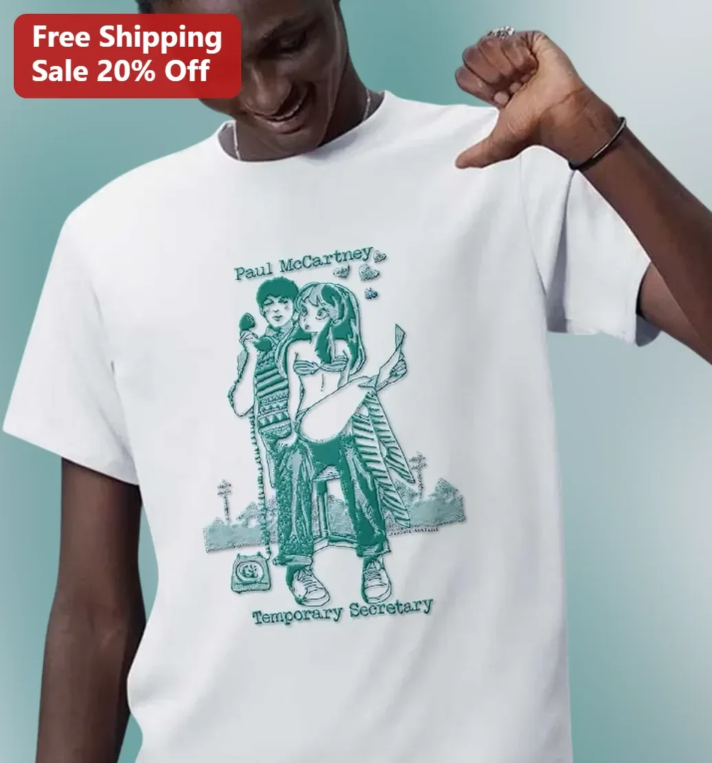 Paul McCartney Temporary Secretary Retro Synthpop Graphic Tee for Music Fans