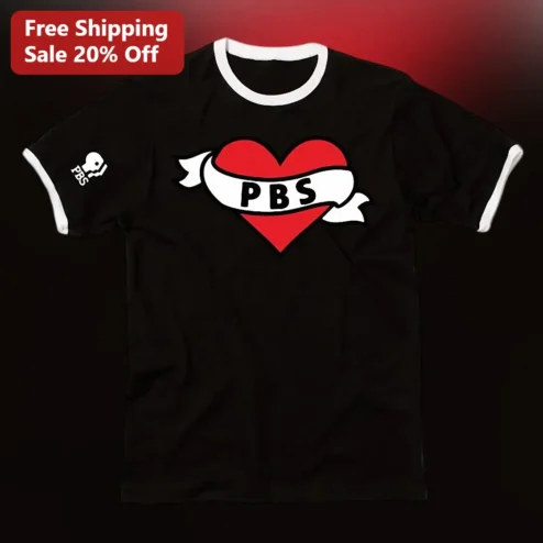 PBS Ringer Tee Public Broadcasting Service Retro TV Fan Shirt