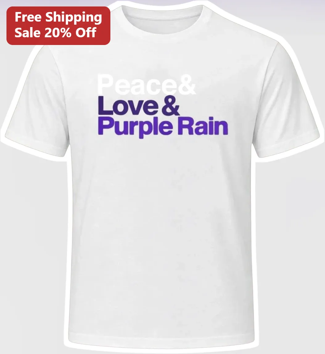 Peace Love Purple Rain Tee Prince Tribute Graphic T-Shirt for Music Fans