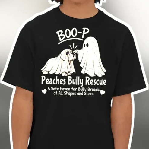 Peaches Bully Rescue Boo-P Halloween Tee A Safe Haven for Bully Breeds Gift