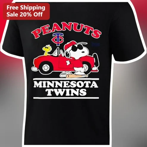 Peanuts Minnesota Twins Tee Snoopy Baseball Retro Graphic Shirt