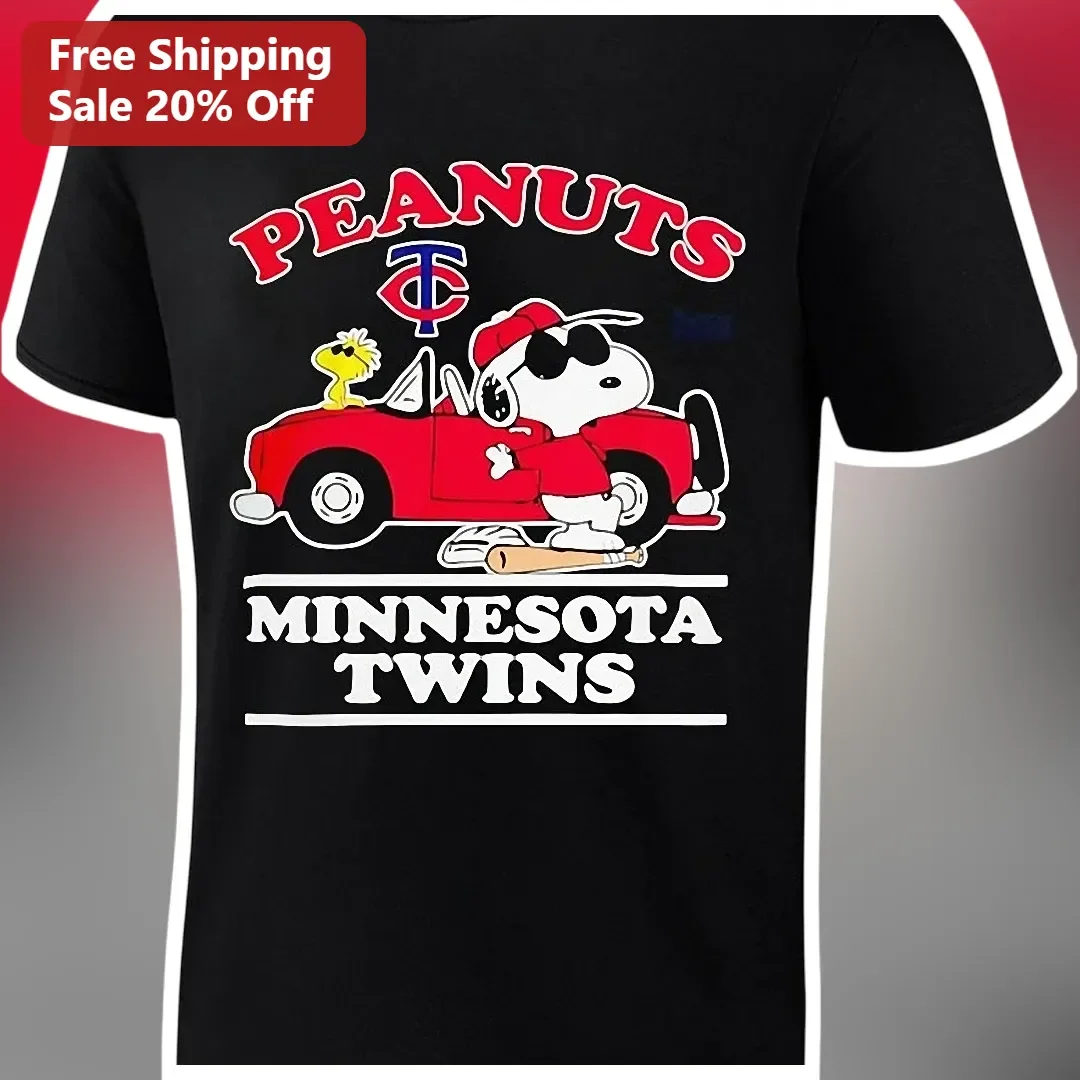 Peanuts Minnesota Twins Tee Snoopy Baseball Retro Graphic Shirt