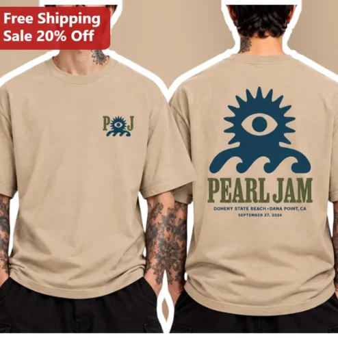 Pearl Jam Doheny State Beach Dana Point CA Tee Ohana Festival Concert Merch Vintage Rock Band Shirt