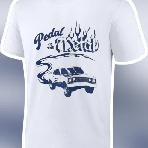 Pedal to the Metal Vintage Muscle Car Graphic Tee for Men Women Racing Fans Gift