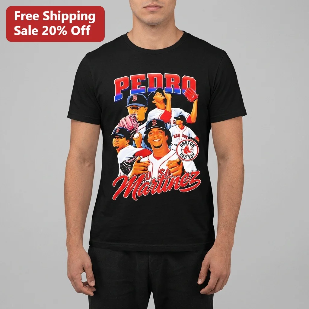Pedro Martinez Boston Red Sox Graphic Tee Vintage 90s Bootleg Baseball Fan Shirt