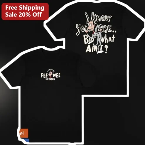 Pee-Wee Herman Tee I Know You Are But What Am I Quote Retro Pop Culture Graphic Shirt