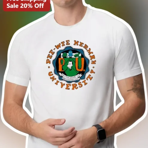 Pee-Wee Herman University Retro Collegiate Crest Graphic Tee for Men Women Fans
