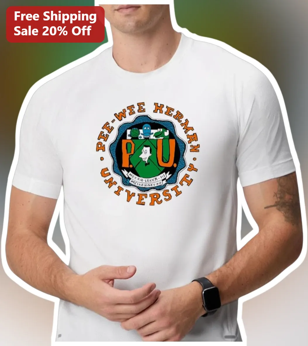 Pee-Wee Herman University Retro Collegiate Crest Graphic Tee for Men Women Fans