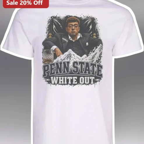 Penn State White Out Rod Wave Tee Game Day College Football Fan Gear