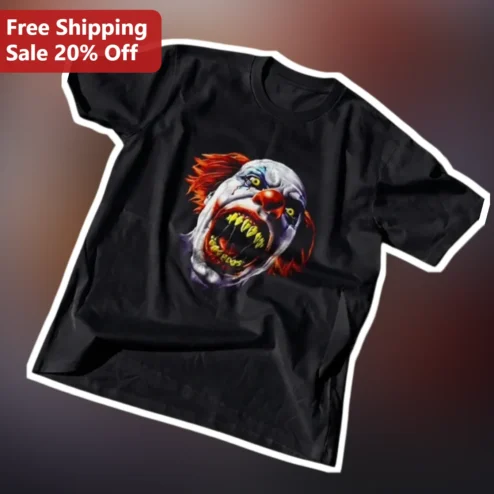 Pennywise IT Movie Horror Clown Graphic Tee for Men Women Halloween Costume Shirt