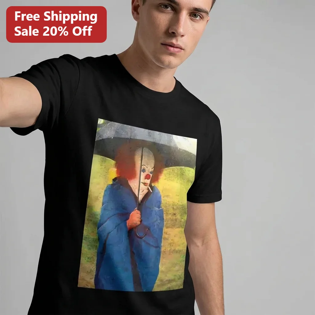 Pennywise Tee Vintage Horror Clown IT Movie Graphic Shirt Gift for Stephen King Fans Halloween