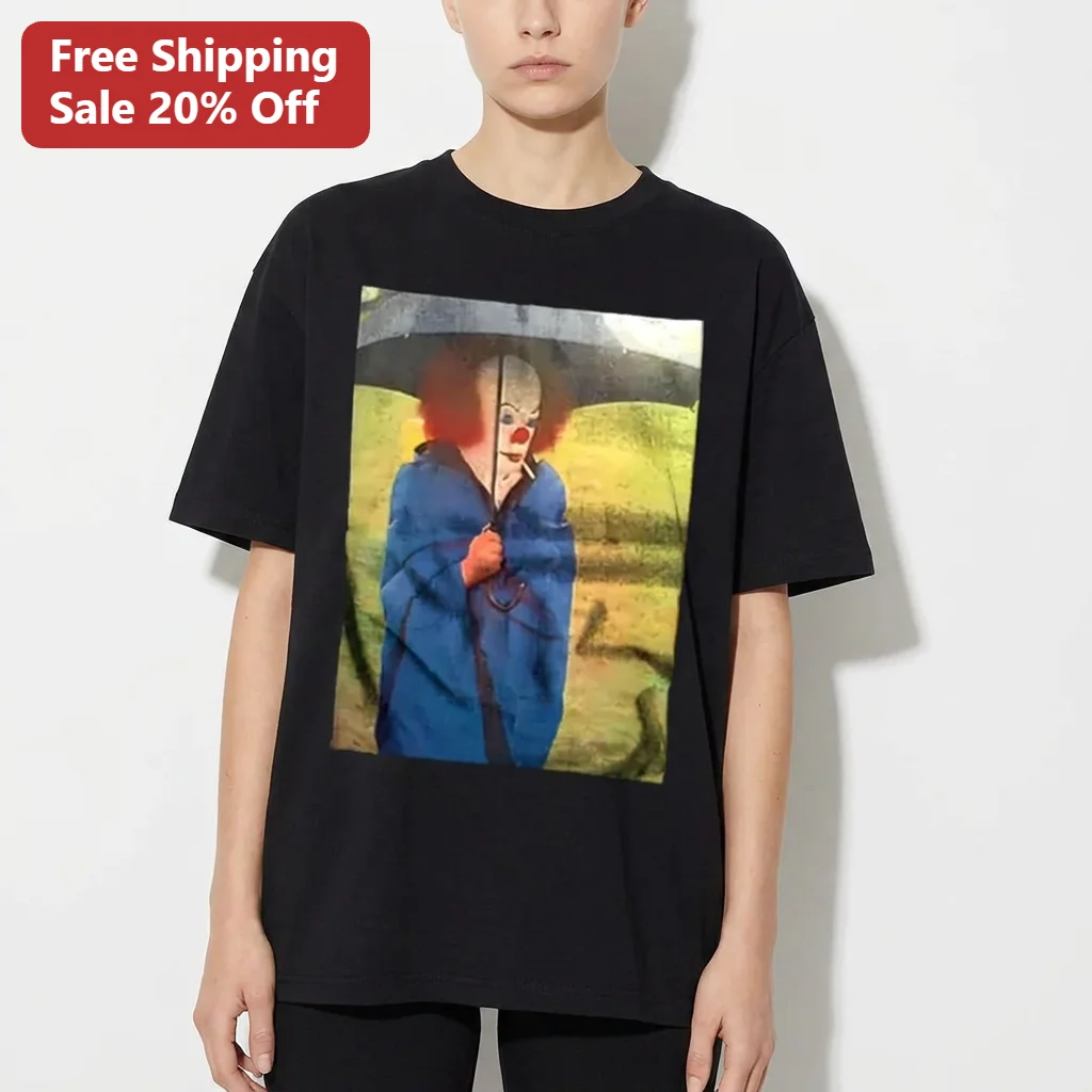 Pennywise the Dancing Clown Tee Smoking Cigarette Surreal Horror Art Gift for Stephen King Fans
