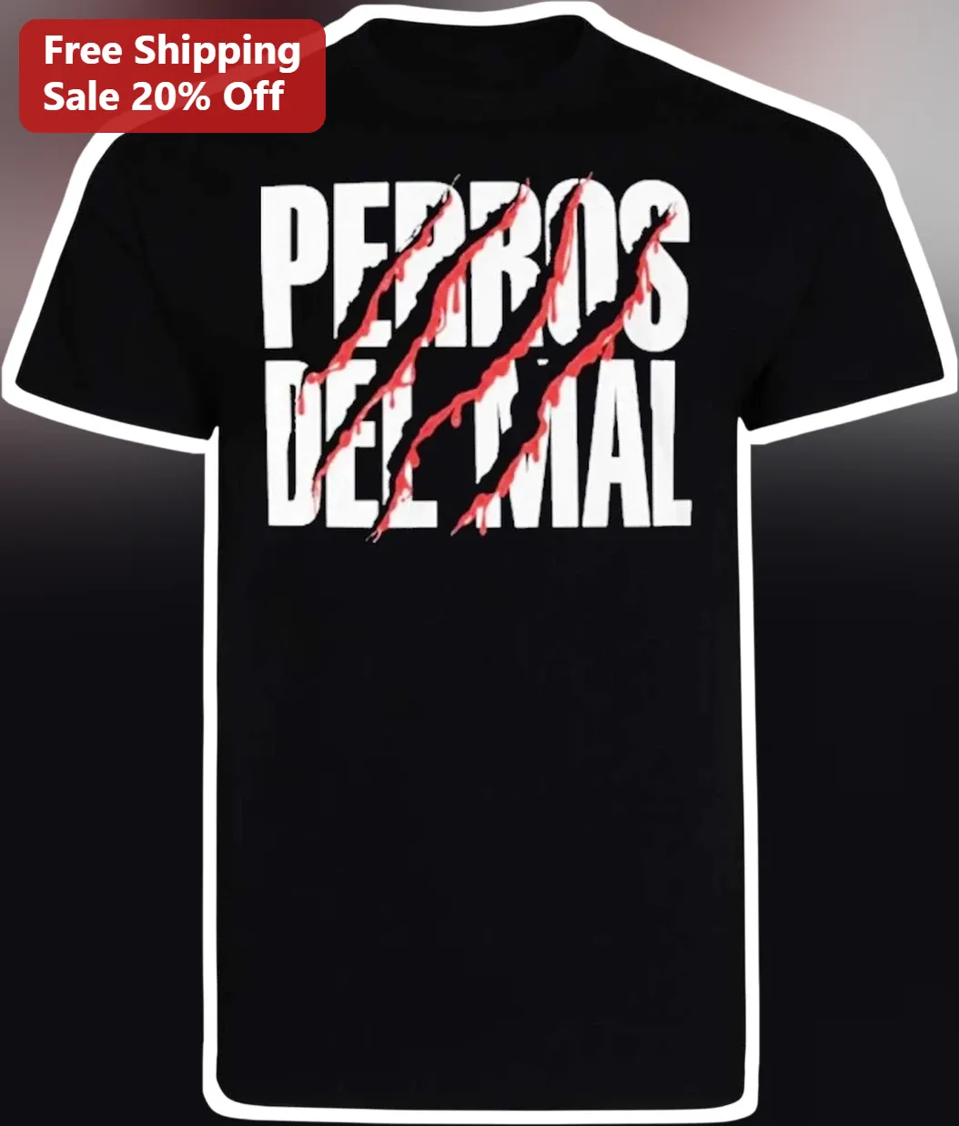 Perros Del Mal Lucha Libre Claw Mark Graphic Tee for Men
