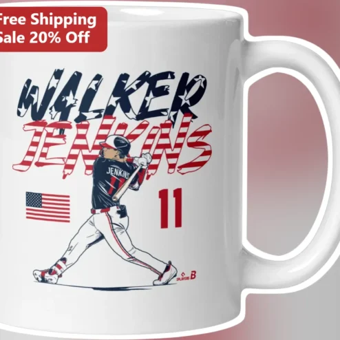Personalized Baseball Player Mug Custom Name Patriotic Gift for Son