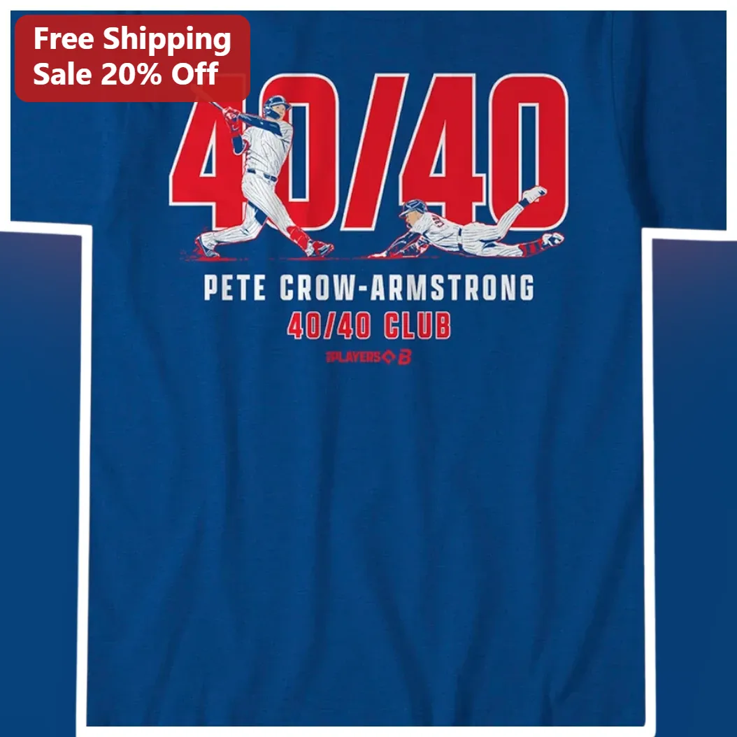 Pete Crow-Armstrong 40/40 Club Graphic Tee Chicago Cubs MLB Fan Gift