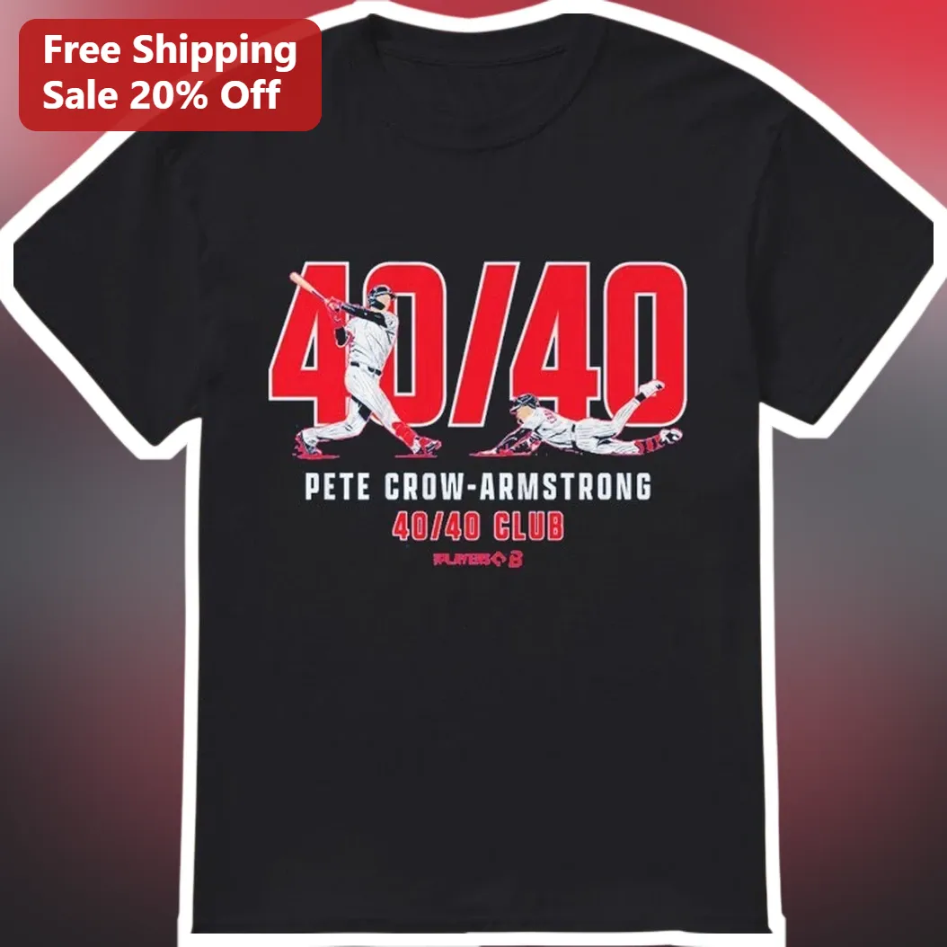 Pete Crow-Armstrong 40/40 Club Tee Chicago Cubs Baseball Milestone Gift