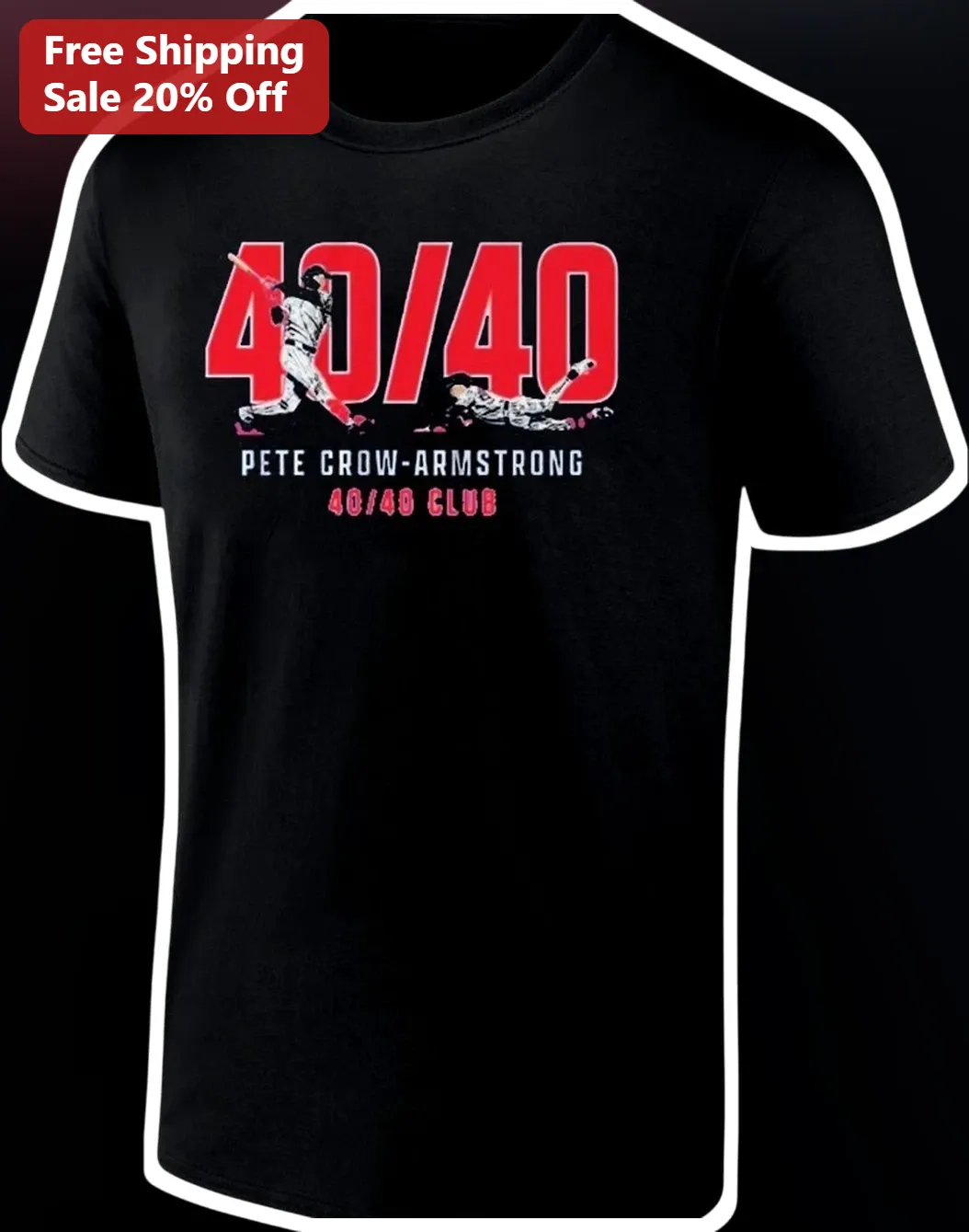 Pete Crow-Armstrong 40/40 Club Tee Chicago Cubs Fan Gift Baseball Shirt