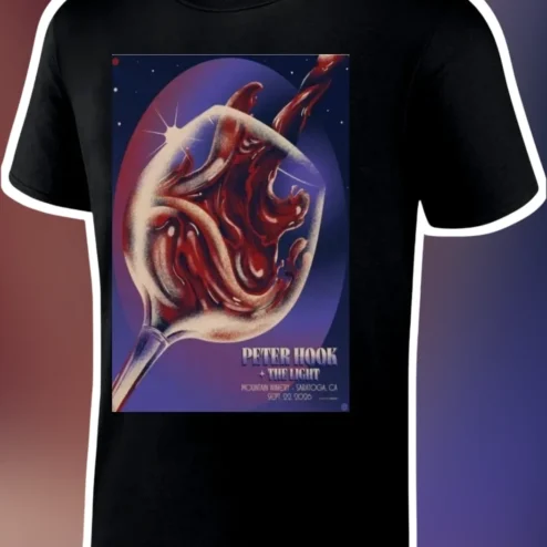 Peter Hook and The Light Graphic Tee Joy Division New Order Tribute Band Merch