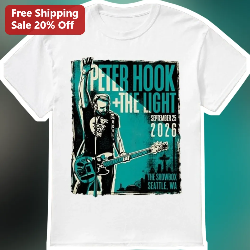 Peter Hook and The Light Seattle Showbox Tee Joy Division New Order Vintage Concert Poster