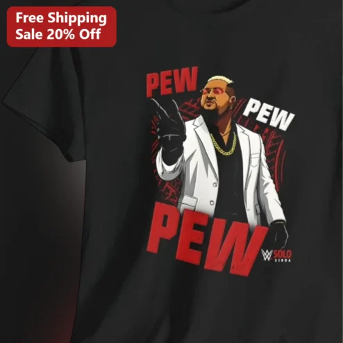 Pew Pew Pew Tee Solo Sikoa Wrestling Fan Gift for Men Women