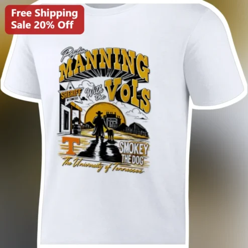 Peyton Manning Sheriff of Tennessee Vols Smokey the Dog Vintage Western Graphic Tee