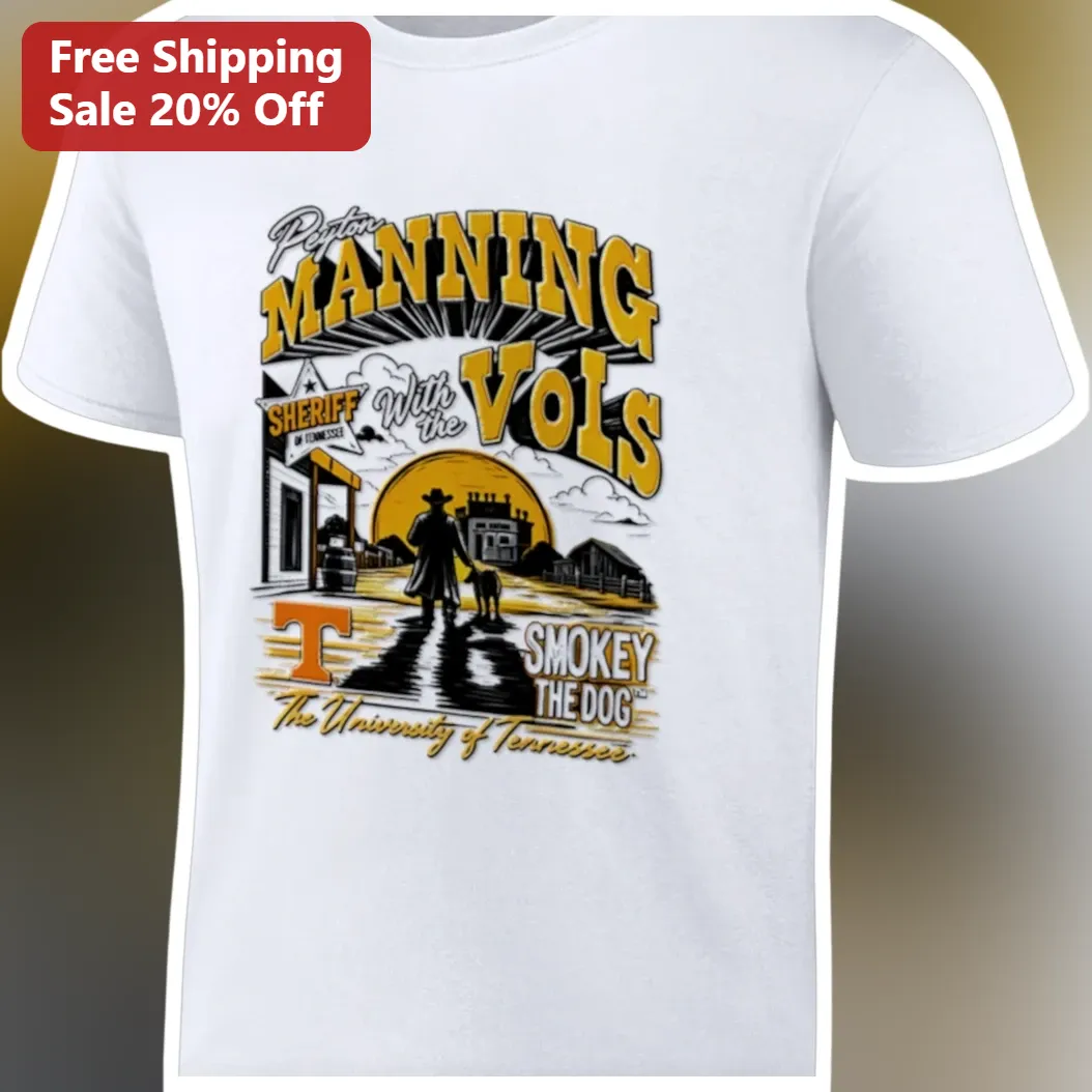 Peyton Manning Sheriff of Tennessee Vols Smokey the Dog Vintage Western Graphic Tee