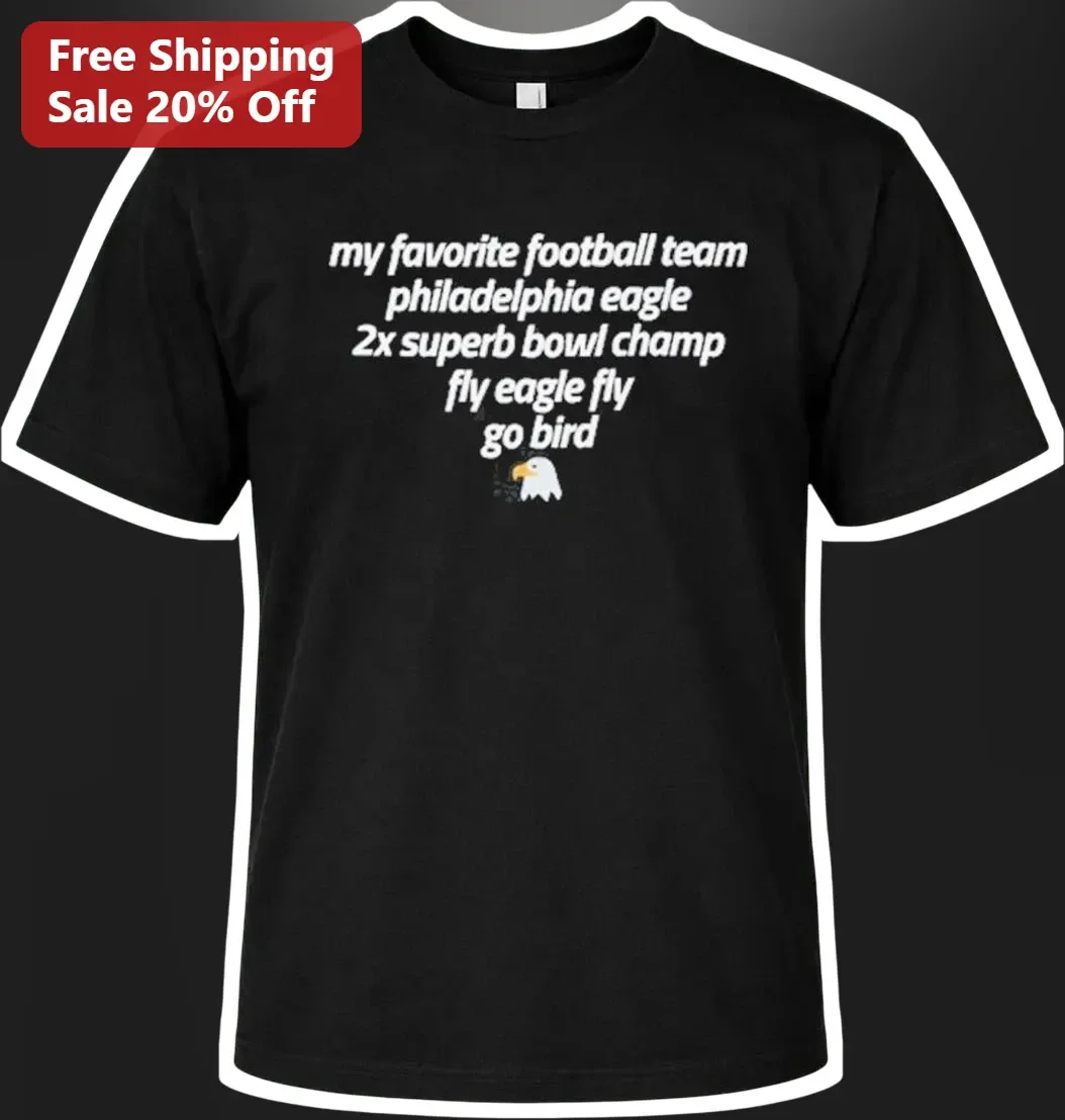 Philadelphia Eagles Fly Eagles Fly Go Birds Tee 2x Super Bowl Champions NFL Fan Gift